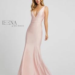 Mac Duggal IEENA 26273 Prom Dress Long Mermaid Backless V Neck Corset Mermaid Dresses