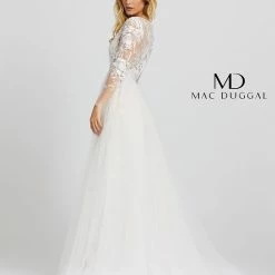 In Stock Ballgown Dresses Mac Duggal 26322M Lace Wedding Dress Size 10 Sheer Long Sleeve Overskirt Dress Prom Bridal Pageant 13 In Stock Ballgown Dresses Mac Duggal 26322M Lace Wedding Dress Size 10 Sheer Long Sleeve Overskirt Dress Prom Bridal Pageant