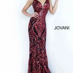 Discontinued Jovani 2669 Sequin Embellished Prom Dress Shimmer Pageant Evening Gown Long Sleeve Dresses