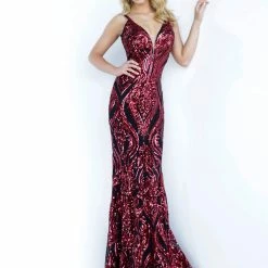 Discontinued Jovani 2669 Long Fitted Sequin Prom Dress Formal Mermaid Evening Gown