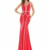 Colors 2696 Long Fitted Crystal Embellished V Neck Prom Dress Pageant Gown