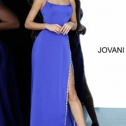 Jovani 02720 Long High Slit Formal Prom Dress Evening Gown Pageant Embellished