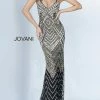 Jovani 2721 Fully Embellished Geometric Evening Gown Designer Prom Dress Formal