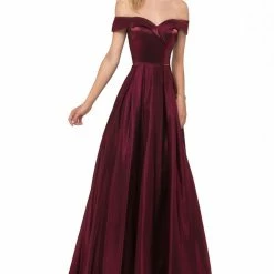 In Stock Lucci Lu 28063 Size 14 Claret Formal A Line Off The Shoulder Evening Gown Prom Dress