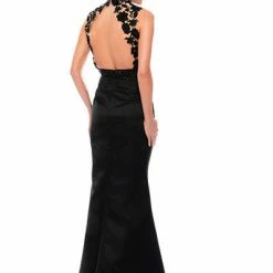 In Stock Backless Dresses Glam Gurlz 62004 Size 8 Black Lace Formal Evening Gown High Neck Dress