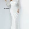 Sequin Dresses Jovani 2927 Long White Sequin Glitter Long Sleeve Wedding Dress Evening Gown