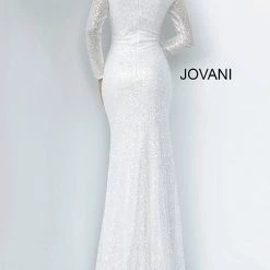 Sequin Dresses Jovani 2927 Long White Sequin Glitter Long Sleeve Wedding Dress Evening Gown 9 Sequin Dresses Jovani 2927 Long White Sequin Glitter Long Sleeve Wedding Dress Evening Gown