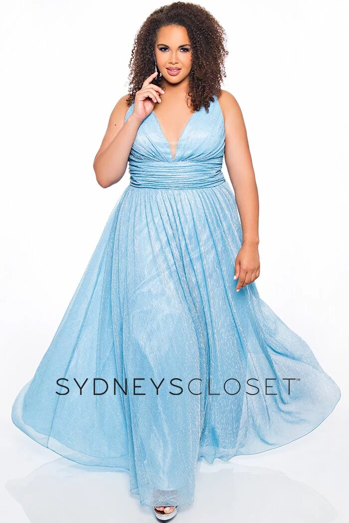 Discontinued Long Sleeve Dresses Sydneys Closet SC 7284 V Neckline Wide Straps Plus Size Prom Dress Evening Gown 3 Discontinued Long Sleeve Dresses Sydneys Closet SC 7284 V Neckline Wide Straps Plus Size Prom Dress Evening Gown