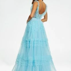 Ashleylauren Ashley Lauren 11142 Tiered Ruffle Ball Gown Prom Dress
