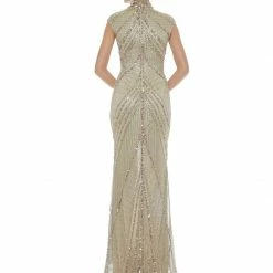 Ashleylauren Ashley Lauren 1624 High Neckline Beaded Fitted Prom Dress Sequins Evening Gown Sequin Dresses