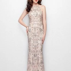 In Stock Primavera Couture 3007 Size 4 Blush Prom Dress Pageant Gown