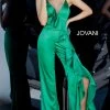 Jumpsuits & Rompers Jovani 3012 V Neckline Ruffle Satin Jumpsuit