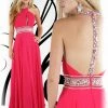 In Stock Xcite 30212 Fuchsia Size 8 Prom Dress Long Chiffon Formal Gown High Neck Backless Dresses