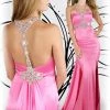 In Stock CLEARANCE Xcite Prom Dress 30263 Hot Pink Size 6 Satin Crystal Halter Pageant Gown