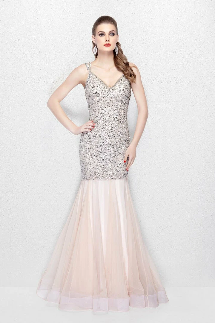 Discontinued Primavera Couture 3039 Long Backless Beaded Mermaid Prom Dress V Neck 3 Discontinued Primavera Couture 3039 Long Backless Beaded Mermaid Prom Dress V Neck