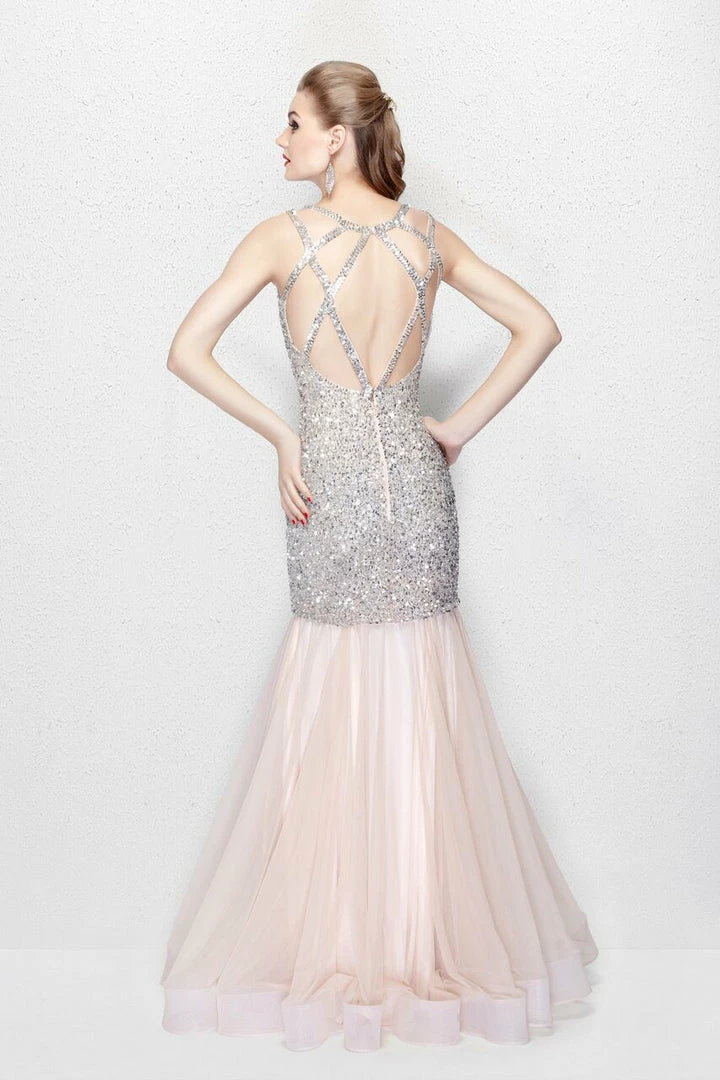 Discontinued Primavera Couture 3039 Long Backless Beaded Mermaid Prom Dress V Neck 5 Discontinued Primavera Couture 3039 Long Backless Beaded Mermaid Prom Dress V Neck