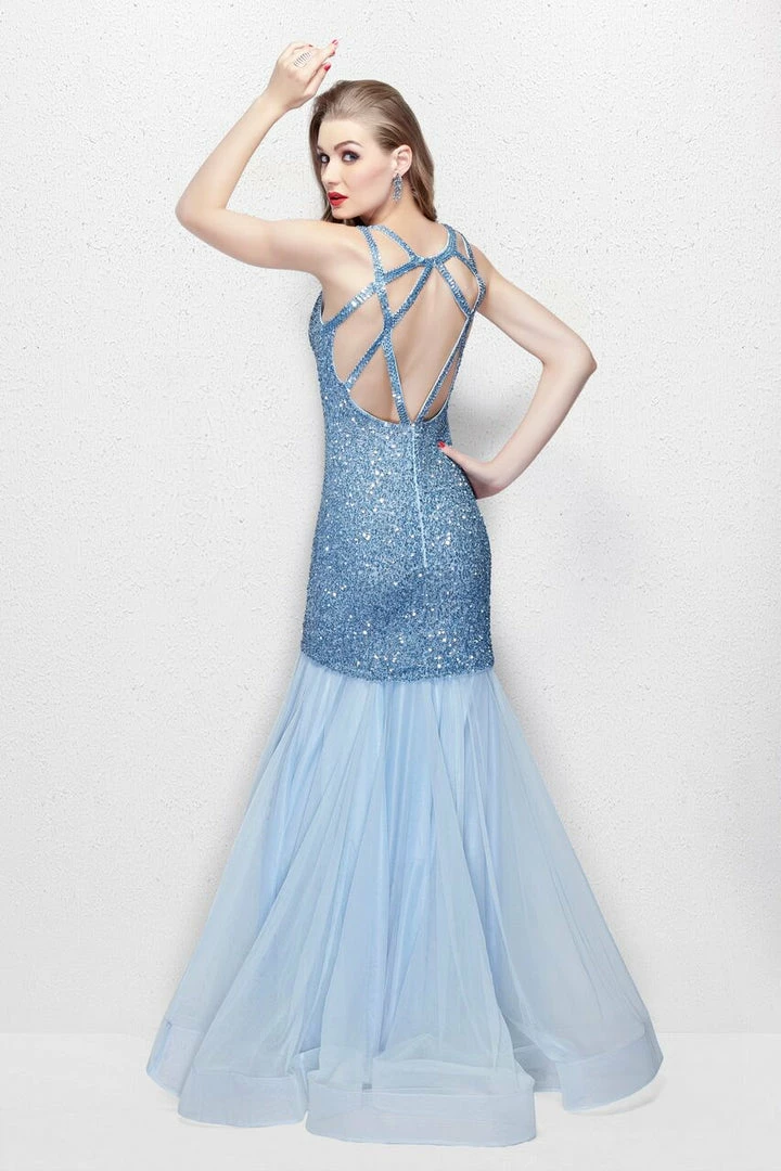 Discontinued Primavera Couture 3039 Long Backless Beaded Mermaid Prom Dress V Neck 6 Discontinued Primavera Couture 3039 Long Backless Beaded Mermaid Prom Dress V Neck