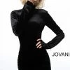 Discontinued Long Sleeve Dresses Jovani 3043 Short Velvet Long Sleeve High Neckline Cocktail Dress
