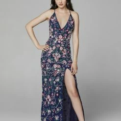 Primavera Couture 3073 Long Beaded Floral Print Prom Dress Evening Gown V Neckline Slit Sequin Dresses 138 Primavera Couture 3073 Long Beaded Floral Print Prom Dress Evening Gown V Neckline Slit Sequin Dresses