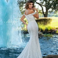 Adagio Bridal W9372 Off The Shoulder Lace Mermaid Wedding Dress Bridal Gown 9372 Mermaid Dresses