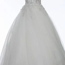 Jovani 3110 Long Ballgown Prom Dress Sheer Bodice Sexy V Neckline Floral Applique