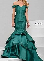 Mermaid Dresses Jovani 31100 Off The Shoulder Mermaid Prom Dress Ruffle Skirt Pageant Gown