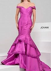 Mermaid Dresses Jovani 31100 Off The Shoulder Mermaid Prom Dress Ruffle Skirt Pageant Gown