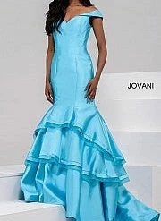 Mermaid Dresses Jovani 31100 Off The Shoulder Mermaid Prom Dress Ruffle Skirt Pageant Gown