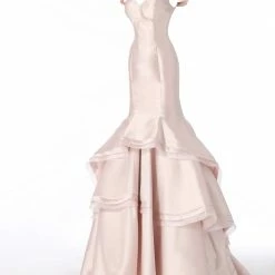 Jovani 31100 Off The Shoulder Fitted Mermaid Ruffle Prom Dress Evening Pageant Gown Mermaid Dresses