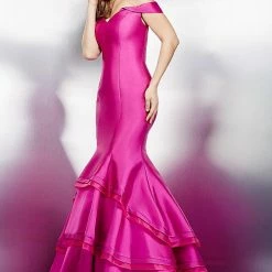 Mermaid Dresses Jovani 31100 Off The Shoulder Mermaid Prom Dress Ruffle Skirt Pageant Gown