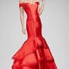 Mermaid Dresses Jovani 31100 Off The Shoulder Mermaid Prom Dress Ruffle Skirt Pageant Gown