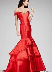 Jovani 31100 Off The Shoulder Fitted Mermaid Ruffle Prom Dress Evening Pageant Gown Mermaid Dresses