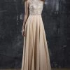 In Stock Nina Canacci 3123 Size 2 Long A Line Prom Dress Formal Sheer High Neck Embellished