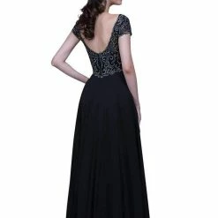 In Stock Nina Canacci 3128 Long A Line Cap Sleeve Formal Evening Dress Sheer Lace Size 4,8,10 Long Sleeve Dresses