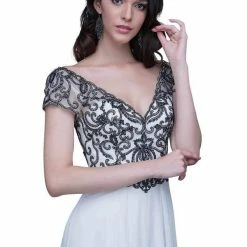 In Stock Nina Canacci 3128 Long A Line Cap Sleeve Formal Evening Dress Sheer Lace Size 4,8,10 Long Sleeve Dresses