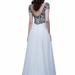 In Stock Nina Canacci 3128 Long A Line Cap Sleeve Formal Evening Dress Sheer Lace Size 4,8,10 Long Sleeve Dresses