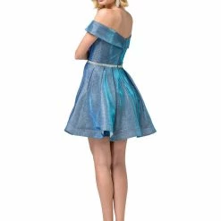 In Stock DQ 3147 Size 16 Lilac Short Off The Shoulder Shimmer Formal Cocktail Dress Flare Pockets Flare 16 In Stock DQ 3147 Size 16 Lilac Short Off The Shoulder Shimmer Formal Cocktail Dress Flare Pockets Flare