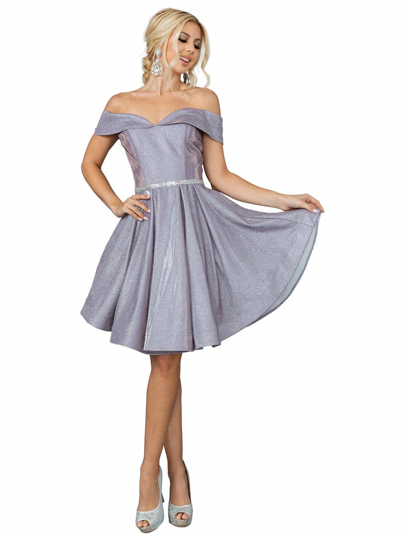 In Stock DQ 3147 Size 16 Lilac Short Off The Shoulder Shimmer Formal Cocktail Dress Flare Pockets Flare 3 In Stock DQ 3147 Size 16 Lilac Short Off The Shoulder Shimmer Formal Cocktail Dress Flare Pockets Flare