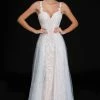 Discontinued Nina Canacci 3159 Long Lace Glitter Over Skirt Wedding Dress Destination Bridal