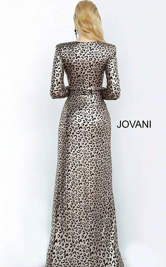 Discontinued Long Sleeve Dresses Jovani 3171 Metallic Cheetah Print Prom Dress Evening Gown Long Sleeve Sexy 4 Discontinued Long Sleeve Dresses Jovani 3171 Metallic Cheetah Print Prom Dress Evening Gown Long Sleeve Sexy