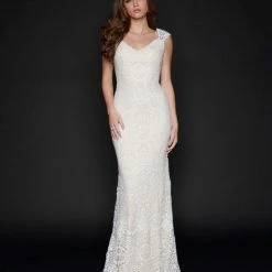 In Stock Nina Canacci 3171 Size 4 Bridal Destination Long Straight Prom Pageant Gown Wedding Dress