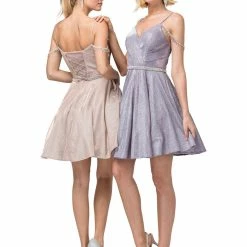 Glass Slipper Formals DQ 3173 Short Fit & Flare Shimmer Cocktail Dress Off The Shoulder Crystal Sleeve 11 Glass Slipper Formals DQ 3173 Short Fit & Flare Shimmer Cocktail Dress Off The Shoulder Crystal Sleeve