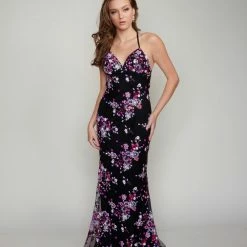 Nina Canacci 3176 Long Straight Beaded Prom Pageant Gown