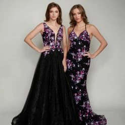 Nina Canacci 3176 Long Straight Beaded Prom Pageant Gown