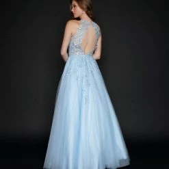 Ballgown Dresses Nina Canacci 3188 Long Lace A Line Ballgown Prom Dress Pageant Gown High Neck Formal