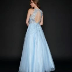 In Stock Nina Canacci 3188 Size 6 Long Lace A Line Ballgown Prom Dress Pageant Gown High Neck Formal