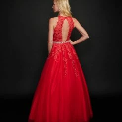 In Stock Nina Canacci 3188 Size 6 Long Lace A Line Ballgown Prom Dress Pageant Gown High Neck Formal