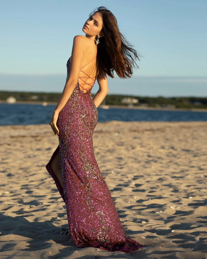 In Stock Primavera Couture 3211 Size 6 Sequin Prom Dress Pageant Gown Evening Formal Wear Side Slit Backless Dresses 35 In Stock Primavera Couture 3211 Size 6 Sequin Prom Dress Pageant Gown Evening Formal Wear Side Slit Backless Dresses