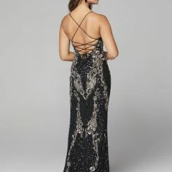 In Stock Backless Dresses Primavera Couture 3211 Size 6 Sequin Prom Dress Pageant Gown Evening Formal Wear Side Slit