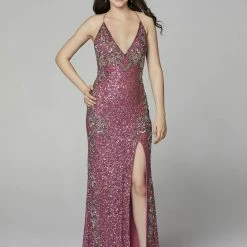 In Stock Backless Dresses Primavera Couture 3211 Size 6 Sequin Prom Dress Pageant Gown Evening Formal Wear Side Slit